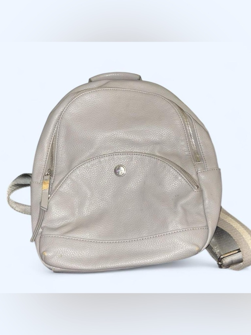 Nine West Pebbled Leather Mini Backpack in Light Gray